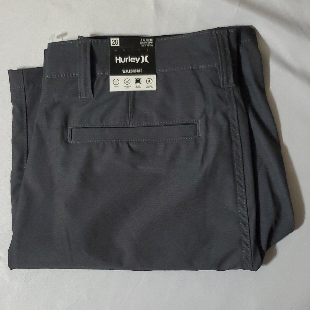 Hurley NWT Grey Hybrid Printed Mens Water Repellant Stretch Walkshorts Size 28